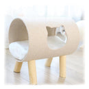 PAWS ASIA Amazon Hot Sale Cool Washable Cute Wooden Elevated Pink Cat Tunnel Bed2
