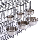 PAWS ASIA Factory Stainless Steel Height Adjustable Portable Pet Travel Transport Feeding Fixed Hanging Dog Bowl
