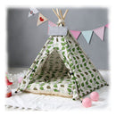 PAWS ASIA Manufacturer Dropshipping High Quality Removable Wood Frame Warm Cat Bed Dog Teepee Tents House
