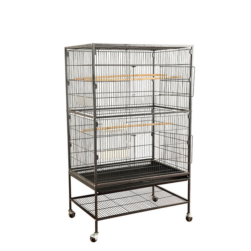 PAWS ASIA Manufacturers Easy Clean Double Layer Large Parrots Big Bird Cage With Tray And Wheel