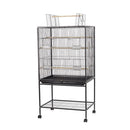 PAWS ASIA Manufacturers Hot Selling Black Metal Large Parrots Bird Cage With Tray And Shelf