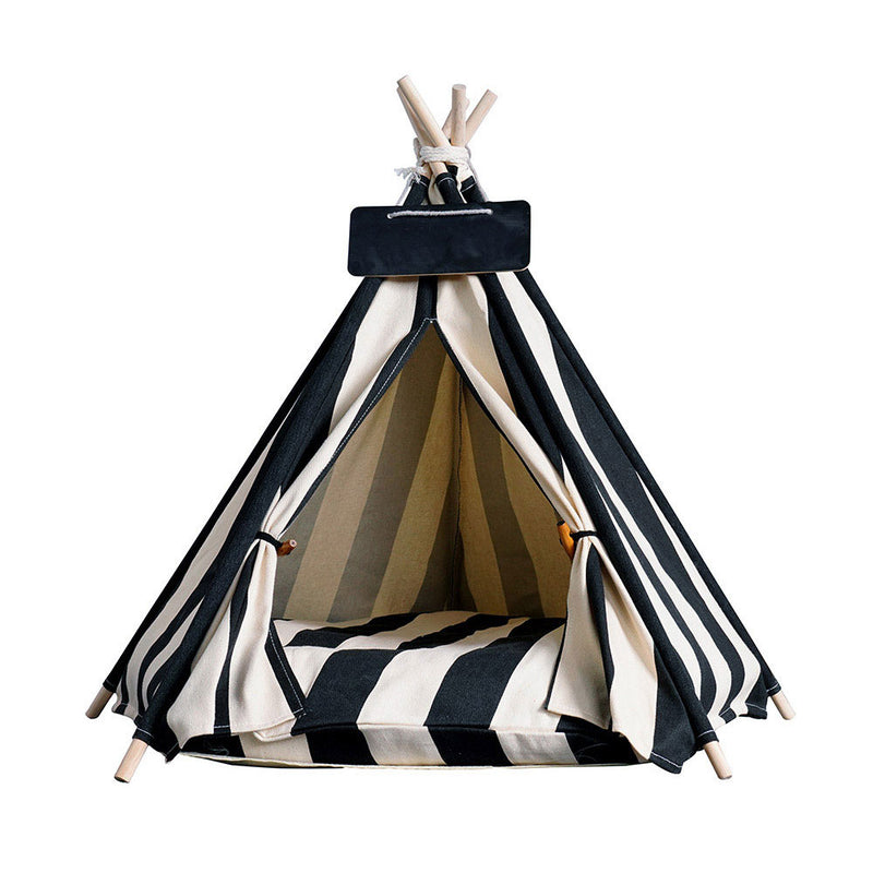 PAWS ASIA Manufacturers Luxury Design Wood Frame Foldable Dog Bed Tent Kennel Cat Teepee