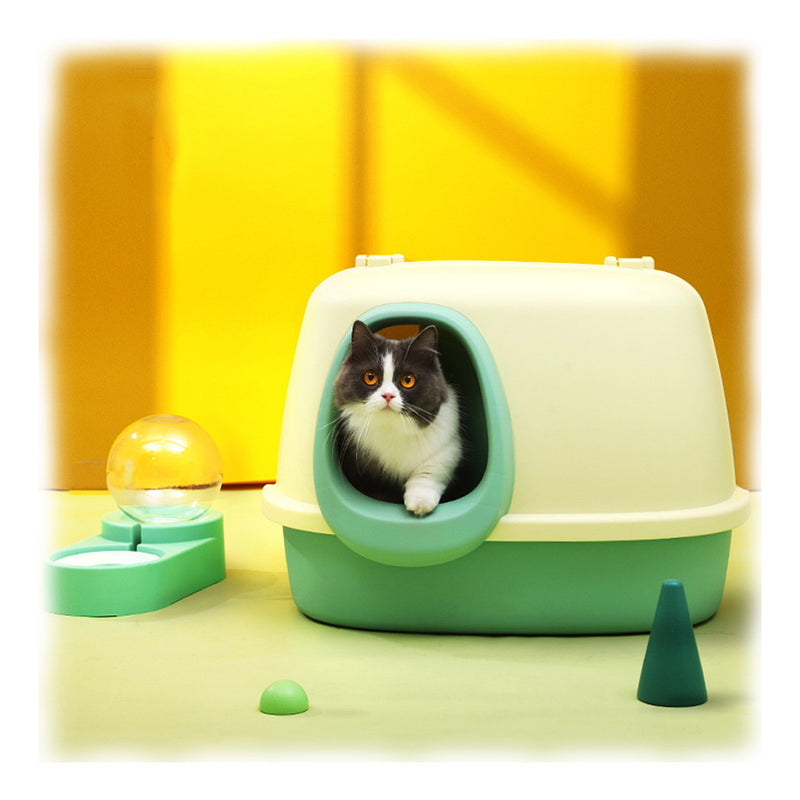 PAWS ASIA Manufacturers Luxury Enclosed Open Top Big Cat Litter Box Toilet With Small Corridor