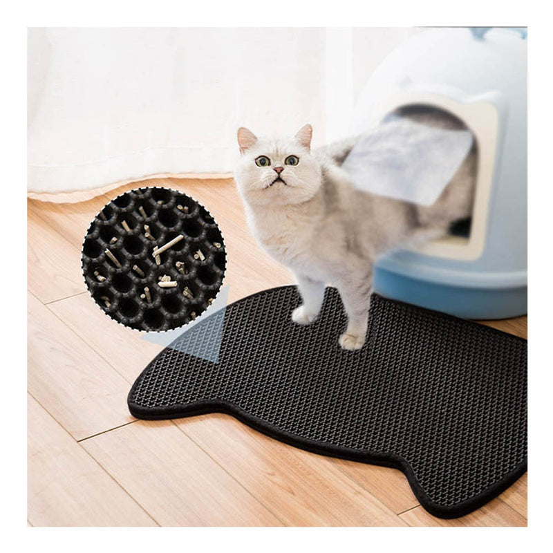 PAWS ASIA Suppliers High Quality EVA Double Layer Scratching Cat Litter Mat Trapper Pet Feeder Pad With Anti Slip Bottom
