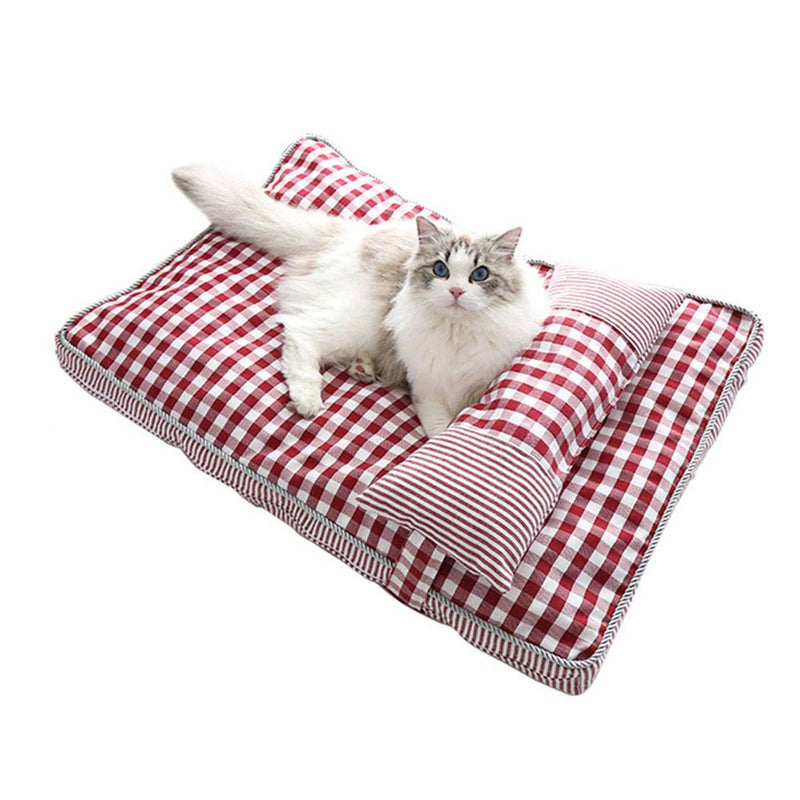 PAWS ASIA Suppliers Modern Large Square Washable Soft Fluffy Stripes Pillow Cat Bed Dog