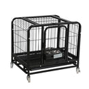 PAWS ASIA Suppliers Pet Carrying Large Dog Cages Metal Kennels With Wheels And Trays