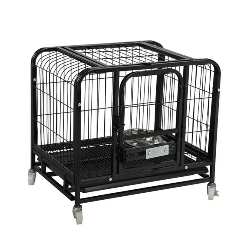 PAWS ASIA Suppliers Pet Carrying Large Dog Cages Metal Kennels With Wheels And Trays