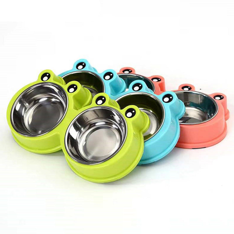 PAWS ASIA Suppliers Portable Stainless Steel Cute Double Small Dog Bowl Cat Food Water Feeding