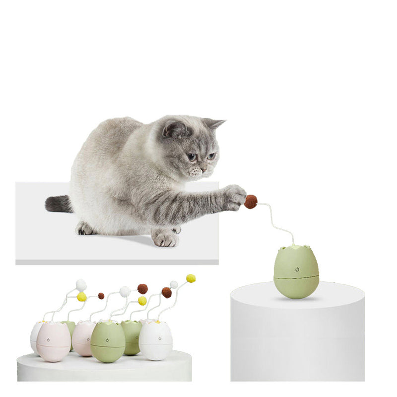 PAWS ASIA Suppliers Wholesale Cheap Electric Smart Automatic Robots Interactive Teaser Tumbler Ball Pet Playing Cat Toy Wand