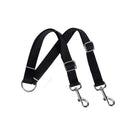 PAWS ASIA Wholesale Black Nylon Adjustable Training Double Hooks Dog Leash For Small Dog