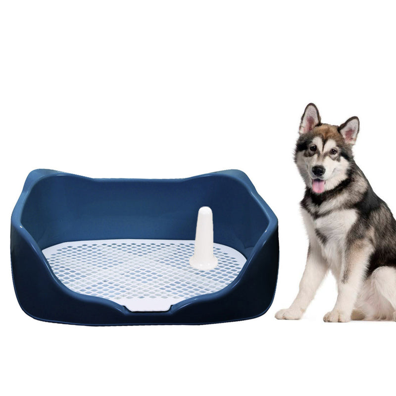 PAWS ASIA Wholesale Cheap Plastic Large Square Easy Clean Tray Indoor Dog Toilet With Removable Post Pet Potty