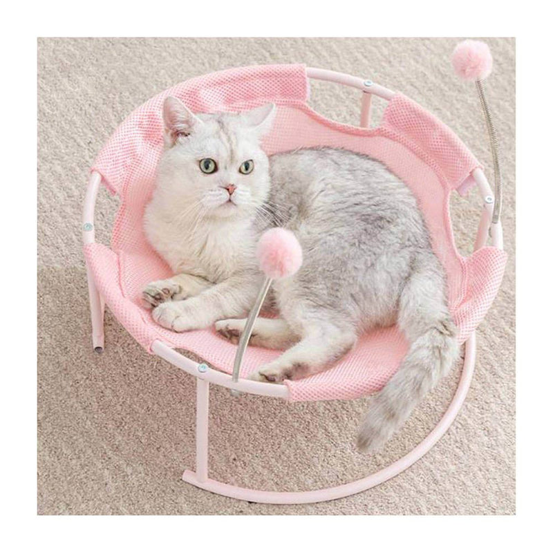 PAWS ASIA Wholesale Make Modern Elevated Luxury Removable Round Calming Cute Plush Blanket Bed For Cats With Wand