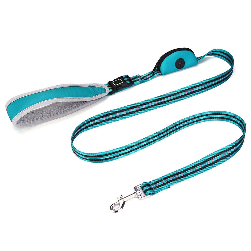 PAWS ASIA Wholesale Nylon Reflective Dog Leash With Poop Bag And Multifunctional Handle Pet Rope