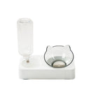 PAWS ASIA Wholesale Plastic Elevated Tilted Dual Purpose Water And Food Cat Bowl With Bottle