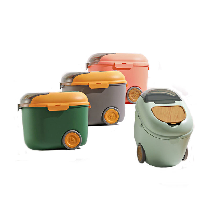 PAWS ASIA Wholesale Plastic Large Capacity Storage Seal Pet Food Container Box With Wheel