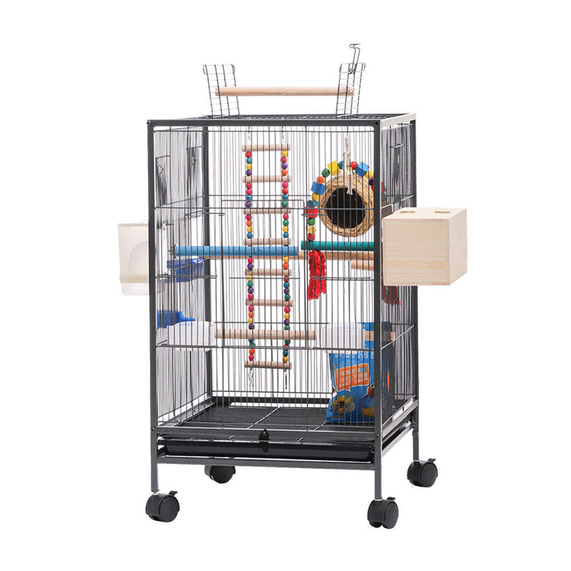 PAWS ASIA Chinese Factory Metal White Parrot Macaw Open Top Breeding Big Bird Cage With Tray Aviary
