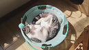 PAWS ASIA Dropshipping lazada Popular Modern Luxury Elevated Removable Cute Round Plush Blanket Bed For Cats With Wand