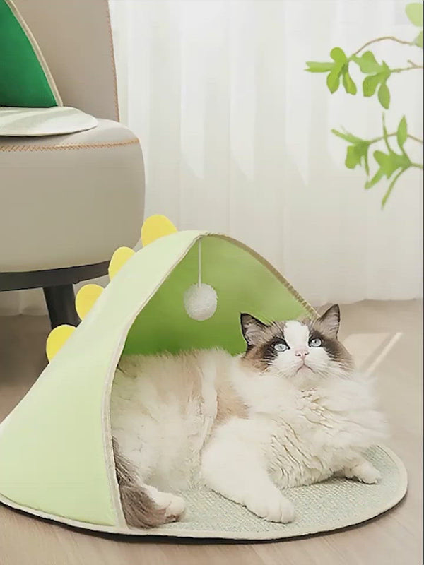 PAWS ASIA Wholesale Summer Rattan Cute Funny Semi Enclosed Comfy Washable Cat Bed