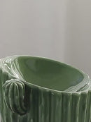 PAWS ASIA Suppliers Custom Ceramic Luxury Cactus Tall Non Slip Elevated Slanted Cat Bowl Dog