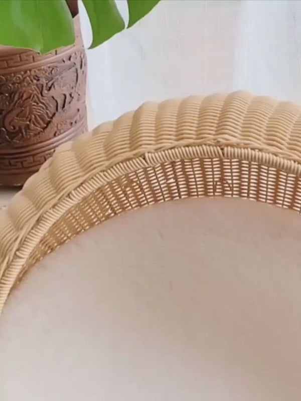 PAWS ASIA Factory Handmade Woven Rattan Half Enclosed Breathable Small Dog Bed Cat