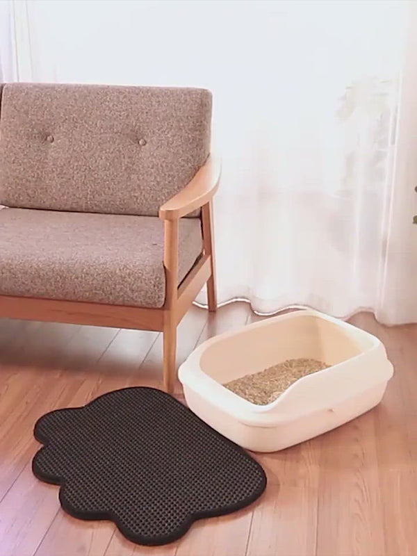 PAWS ASIA Suppliers High Quality EVA Double Layer Scratching Cat Litter Mat Trapper Pet Feeder Pad With Anti Slip Bottom