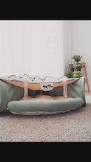 PAWS ASIA Supplier New Hot Sale Foldable Macrame Matcha Color Cat Bed Tunnel Toy